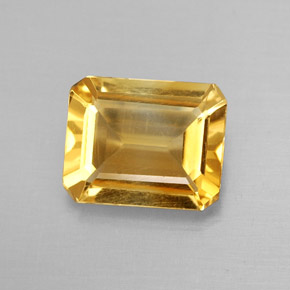 1.68 ct Yellow Citrine Gemstone, Citrine Gem in Octagon Facet Shape for Sale.