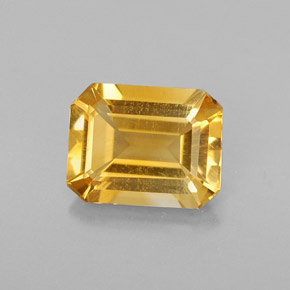 1.69 ct Yellow Citrine Gemstone, Citrine Gem in Octagon Facet Shape for Sale.