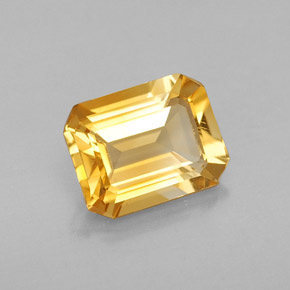 1.69 ct Yellow Citrine Stone, Natural Citrine in Octagon Facet Shape for Sale