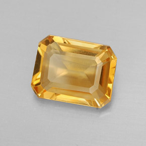 1.83 ct Yellow Citrine Stone, Natural Citrine in Octagon Facet Shape for Sale