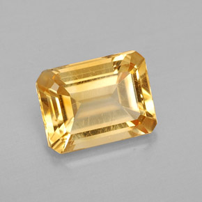 1.94 ct Yellow Citrine Stone, Natural Citrine in Octagon Facet Shape for Sale