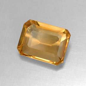 1.84 ct Yellow Citrine Stone, Natural Citrine in Octagon Facet Shape for Sale