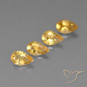 Gold Citrin Edelstein - 0.7ct Birnen Schliff (ID: 317783)