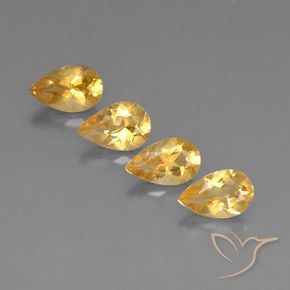 2.66 ctw Golden Citrine Stones, Natural Citrine in Pear Facet Shape for Sale