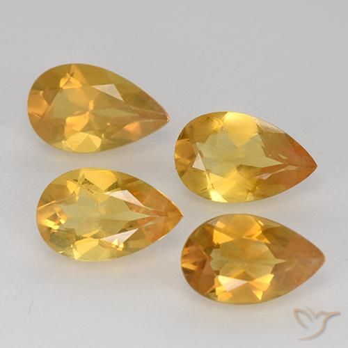 2.71 ctw Golden Citrine Stones, Natural Citrine in Pear Facet Shape for Sale
