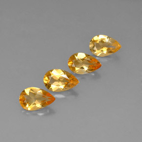 2.72 ct Yellow Citrine Gemstone, Citrine Gem in Pear Facet Shape for Sale.