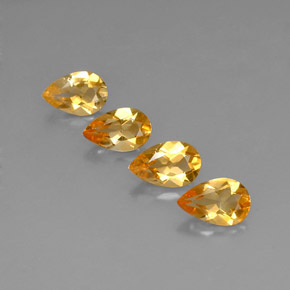 2.72 ct Yellow Citrine Stone, Natural Citrine in Pear Facet Shape for Sale