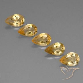 3.25 ctw Golden Citrine Stones, Natural Citrine in Pear Facet Shape for Sale