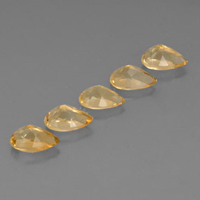 Citrine Gemstones in 7.8 x 5.1 mm Size for Sale, Citrine Stones in Yellow Golden Color