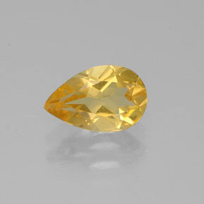 0.65 ct Yellow Citrine Gemstone, Citrine Gem in Pear Facet Shape for Sale.