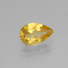 0.65 ct Yellow Citrine Stone, Natural Citrine in Pear Facet Shape for Sale