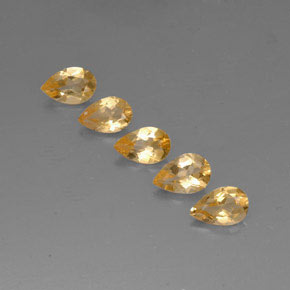 3.06 ct Gold Citrine Gemstone, Citrine Gem in Pear Facet Shape for Sale.