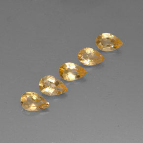 3.06 ct Gold Citrine Stone, Natural Citrine in Pear Facet Shape for Sale