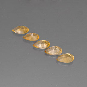 Citrine Gemstone in 7.6 x 5 mm Size for Sale, Citrine Stone in Yellow Golden Color