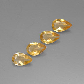 2.31 ct Yellow Citrine Stone, Natural Citrine in Pear Facet Shape for Sale