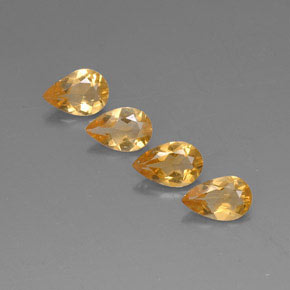 2.36 ct Yellow Citrine Gemstone, Citrine Gem in Pear Facet Shape for Sale.