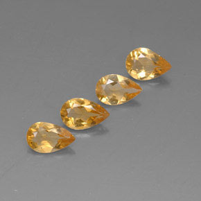2.36 ct Yellow Citrine Stone, Natural Citrine in Pear Facet Shape for Sale