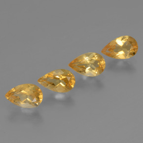 2.85 ctw Golden Citrine Stones, Natural Citrine in Pear Facet Shape for Sale