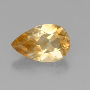 0.70 ct Yellow Citrine Gemstone, Citrine Gem in Pear Facet Shape for Sale.