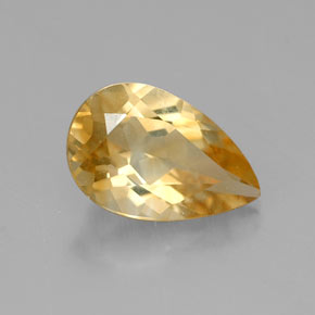 0.70 ct Yellow Citrine Stone, Natural Citrine in Pear Facet Shape for Sale