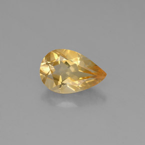 0.74 ct Yellow Citrine Gemstone, Citrine Gem in Pear Facet Shape for Sale.