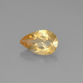 0.74 ct Yellow Citrine Stone, Natural Citrine in Pear Facet Shape for Sale