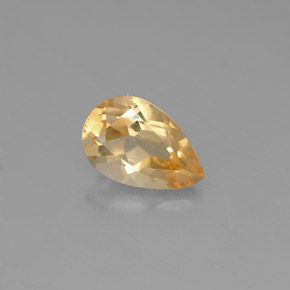 0.69 ct Yellow Citrine Gemstone, Citrine Gem in Pear Facet Shape for Sale.