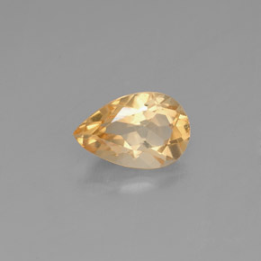 0.69 ct Yellow Citrine Stone, Natural Citrine in Pear Facet Shape for Sale