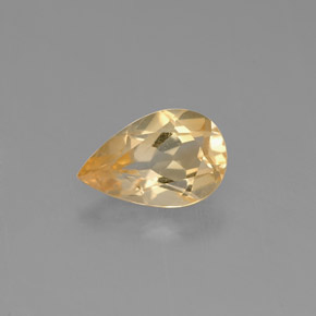 0.74 ct Yellow Citrine Gemstone, Citrine Gem in Pear Facet Shape for Sale.