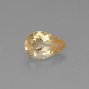 0.74 ct Yellow Citrine Stone, Natural Citrine in Pear Facet Shape for Sale