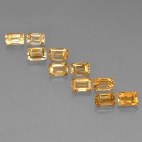 6.09 ct Yellow Citrine Gemstone, Citrine Gem in Octagon Facet Shape for Sale.