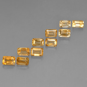 6.09 ct Yellow Citrine Stone, Natural Citrine in Octagon Facet Shape for Sale