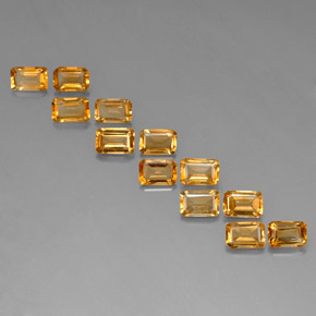 6.00 ct Yellow Citrine Gemstone, Citrine Gem in Octagon Facet Shape for Sale.