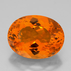 8.38 ct Orange Citrine Gemstone, Citrine Gem in Oval Facet Shape for Sale.