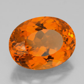 8.38 ct Orange Citrine Stone, Natural Citrine in Oval Facet Shape for Sale