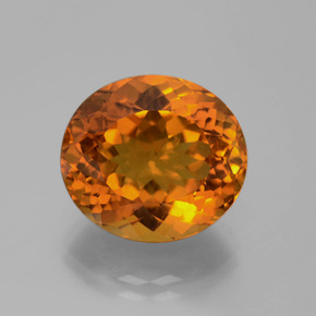 9.98 ct Orange Citrine Gemstone, Citrine Gem in Oval Facet Shape for Sale.