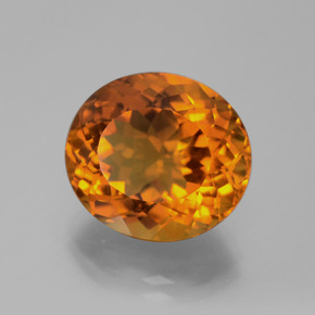 9.98 ct Orange Citrine Stone, Natural Citrine in Oval Facet Shape for Sale