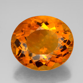 10.26 ct Orange Citrine Gemstone, Citrine Gem in Oval Facet Shape for Sale.
