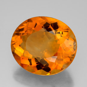 10.26 ct Orange Citrine Stone, Natural Citrine in Oval Facet Shape for Sale