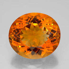 11.01 ct Orange Citrine Gemstone, Citrine Gem in Oval Facet Shape for Sale.