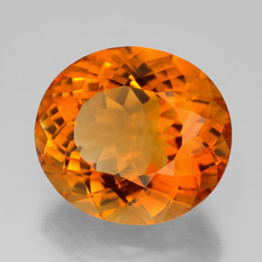 11.01 ct Orange Citrine Stone, Natural Citrine in Oval Facet Shape for Sale