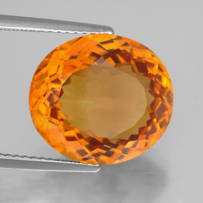 8.94 ct Orange Citrine Stone, Natural Citrine in Oval Facet Shape for Sale