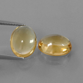 Orange-Gold Citrine Gem - 3ct Oval Cabochon (ID: 321890)