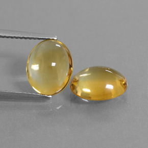Medium-Light Orange-Gold Citrina Gema - 2.9ct Cabujón Óvalo (ID: 321893)