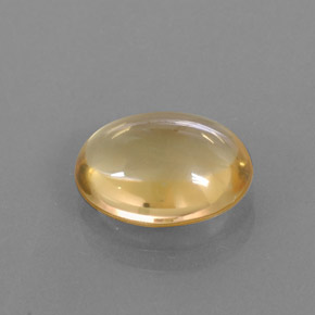 3.55 ct Yellow Citrine Stone, Natural Citrine in Oval Cabochon Shape for Sale