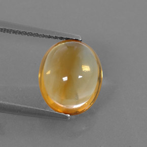 2.94 ct Gold Citrine Gemstone, Citrine Gem in Oval Cabochon Shape for Sale.