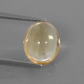 3.01 ct Yellow Citrine Gemstone, Citrine Gem in Oval Cabochon Shape for Sale.
