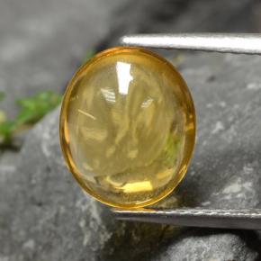 2.55 ct Yellow Citrine Gemstone, Citrine Gem in Oval Cabochon Shape for Sale.
