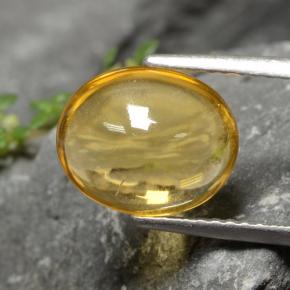 2.55 ct Yellow Citrine Stone, Natural Citrine in Oval Cabochon Shape for Sale