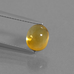 2.48 ct Gold Citrine Gemstone, Citrine Gem in Oval Cabochon Shape for Sale.